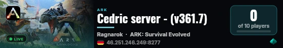Cedric server - (v361.7) live status badge