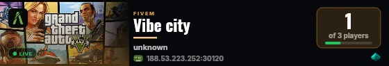 Vibe city live status badge