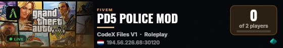 CodeX PD live status badge