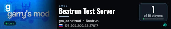 Beatrun Test Server live status badge