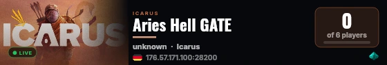 Aries Hell GATE live status badge