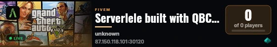 Serverlele built with QBCore Framework by JericoFx & Kakarot & Hamy! live status badge