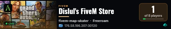 Dislul's FiveM Store live status badge