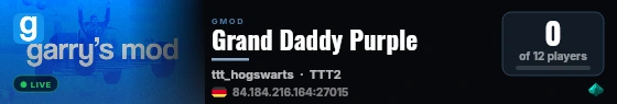 Grand Daddy Purple live status badge