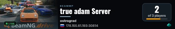 true adam Server live status badge