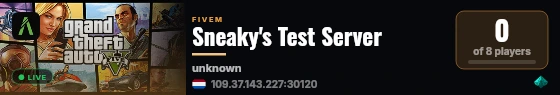 Sneaky's Test Server live status badge