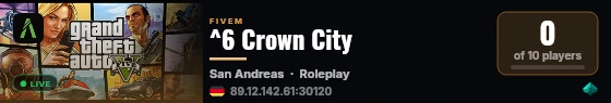 ^6 Crown City live status badge