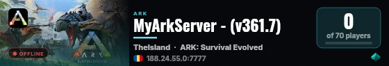 MyArkServer - (v361.7) live status badge