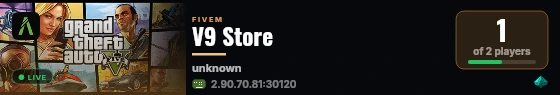 V9 Store live status badge