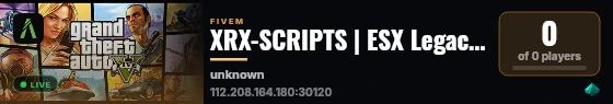 XRX-SCRIPTS | ESX Legacy Server live status badge