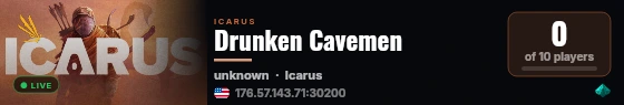Drunken Cavemen live status badge