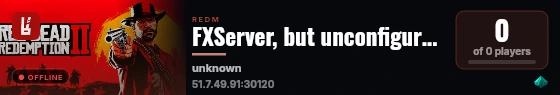 FXServer, but unconfigured live status badge