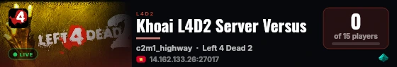 Khoai L4D2 Server Versus live status badge