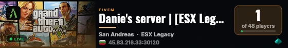 Danie's server | [ESX Legacy] live status badge