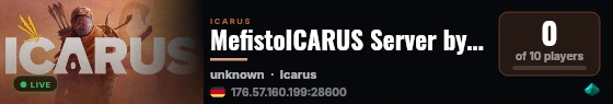 MefistoICARUS Server by g-portal.com live status badge