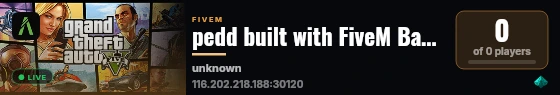 pedd built with FiveM Basic Server! live status badge