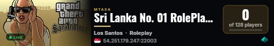 Sri Lanka No. 01 RolePlay Server live status badge