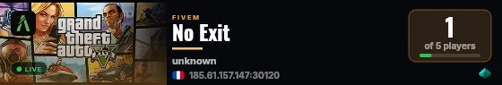 No Exit live status badge