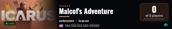 Malcof's Adventure live status badge