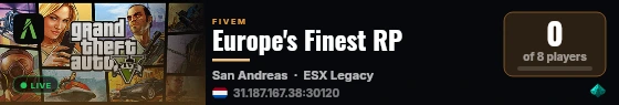 Europe's Finest RP live status badge