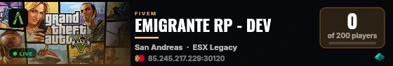 EMIGRANTE RP - DEV live status badge