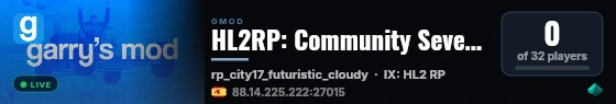 HL2RP: Community Seventeen live status badge