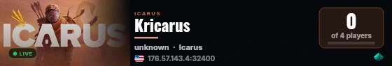 Kricarus live status badge