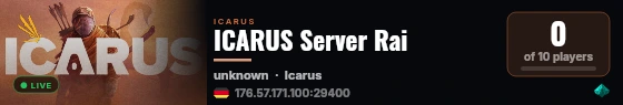 ICARUS Server Rai live status badge