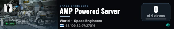 AMP Powered Server live status badge