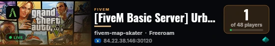 [FiveM Basic Server] UrbanLife RP live status badge