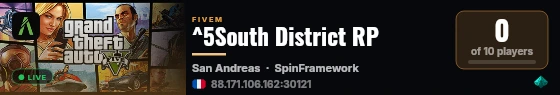 ^5South District RP live status badge