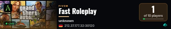 Fast Roleplay live status badge