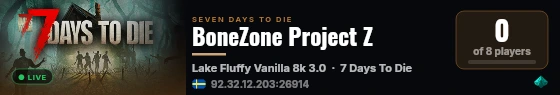 BoneZone Project Z live status badge