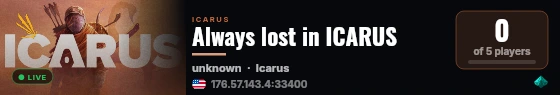 Always lost in ICARUS live status badge