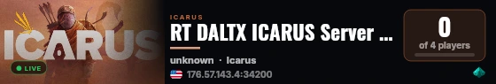 RT DALTX ICARUS Server by g-portal.com live status badge