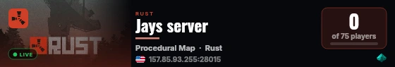 Jays server live status badge