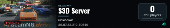 S3D Server live status badge