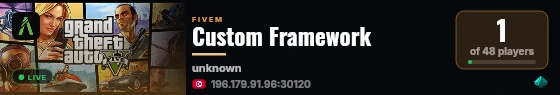 Custom Framework live status badge