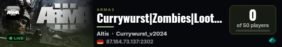 Currywurst|Zombies|Loot++|Loadouts|Basespawn|PVP| live status badge