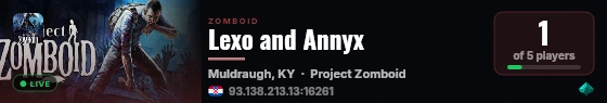 Lexo and Annyx live status badge