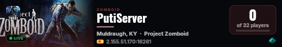 PutiServer live status badge