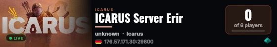 ICARUS Server Erir live status badge