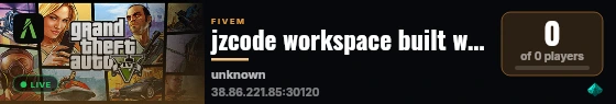 jzcode workspace built with Qbox Project by The Community! live status badge