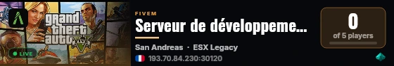 Serveur de développement GZone live status badge