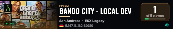 Bando City - Lokal DEV live status badge