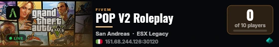 POP V2 Roleplay  live status badge