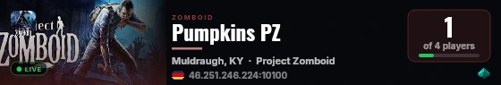 Pumpkins PZ live status badge