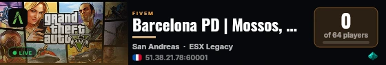 Barcelona PD | Mossos, GUB, SEM, Bombers | Servicios reales | Rol Serio y activo live status badge