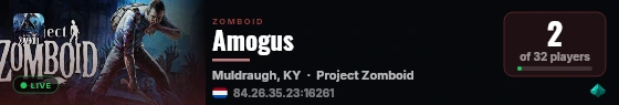 Amogus live status badge