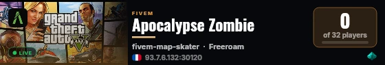 Apocalypse Zombie live status badge